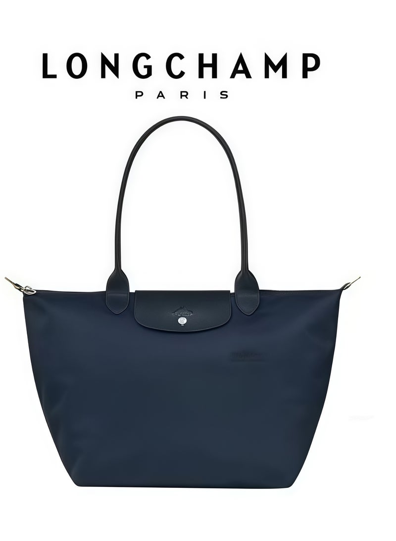 Longchamp Women's Classic Fashion Versatile Medium Handbag Shopping Bag Shoulder Bag Handbag Eco-friendly Ocean Blue - Image 1